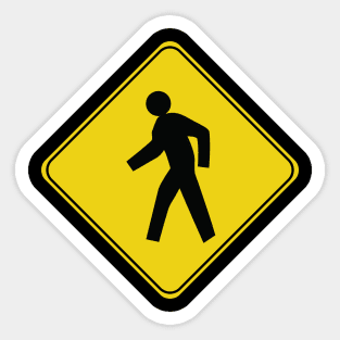 Caution Road Sign Person Crossing Sticker